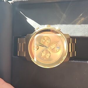 44mm movado gold chronograph